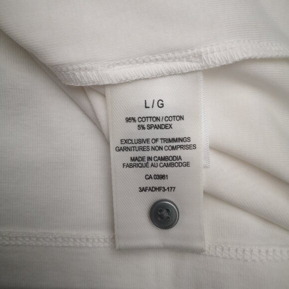 NWT Denver Hayes Ladies Size Large White V-neck Fitted 3/4 Sleeves T-shirt - Picture 7 of 13